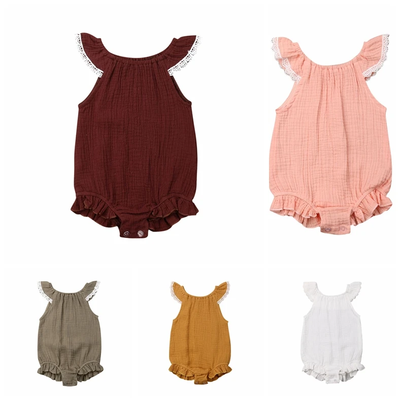 Модное милое боди Emmababy однотонный комбинезон для новорожденных девочек с