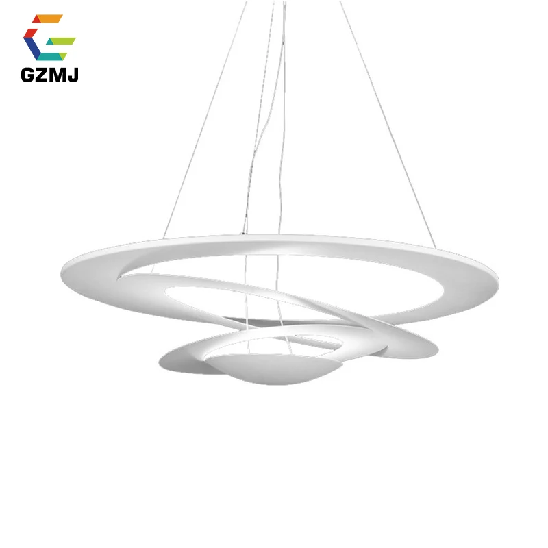 

GZMJ Art Deco Metal Pendant Lights Modern Brief White Hanglamp Cord Pendant LED Bulbs Hanging Lamp For Parlor Study Bedroom