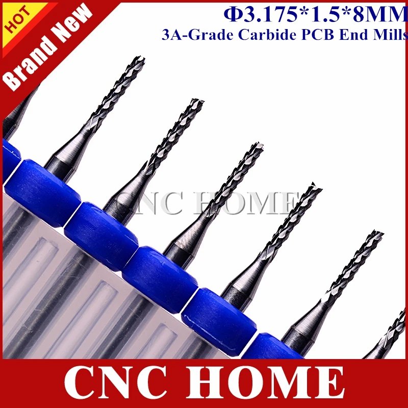 

10pcs 1.5mm Carbide PCB Milling Cutter Corn Teeth End Mill Micro CNC Router Bits for phone circuit board epoxy cutting