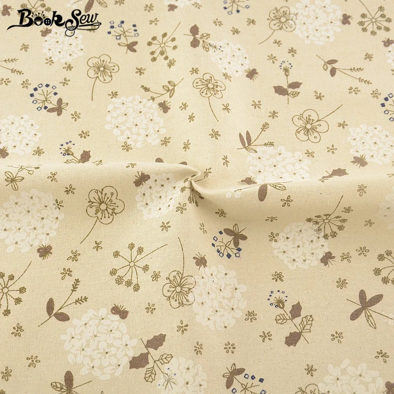 Booksew Home Textile Cotton Linen Fabric Flower Design Sewing Material Tablecloth Pillow Bag Curtain Cushion Zakka Tissu CM|design textil|textiles