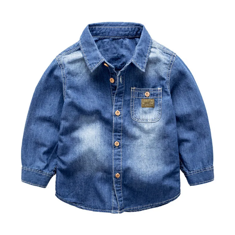 2017 New Style Baby Boys Jeans Shirts Retail Kids All match Full sleeve