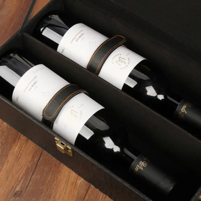 Коробка для винных бутылок, кожаная роскошная сумка 2 цвета красного вина шампанского, сумка-переноска, чехол для путешествий, органайзер, подарок