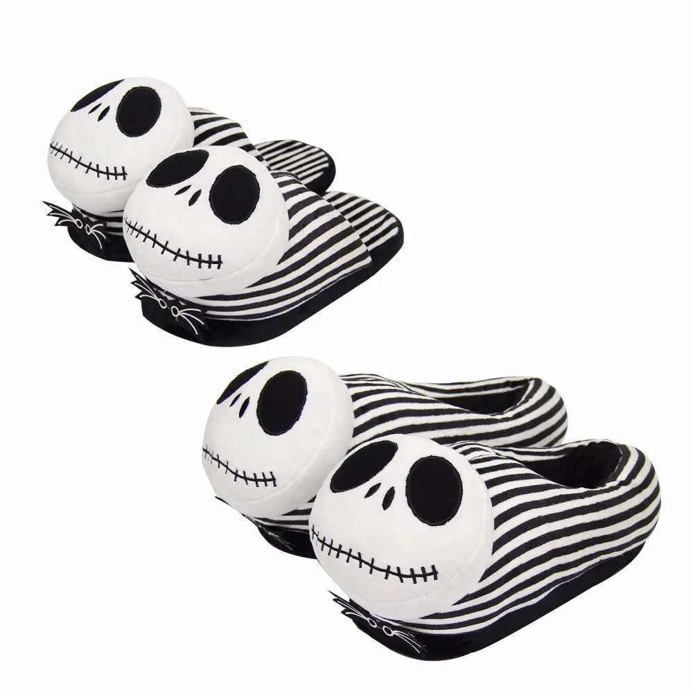 Плюшевые тапочки Jack Skellington для дома зимние женщин и мужчин мягкие игрушки 28 см 2