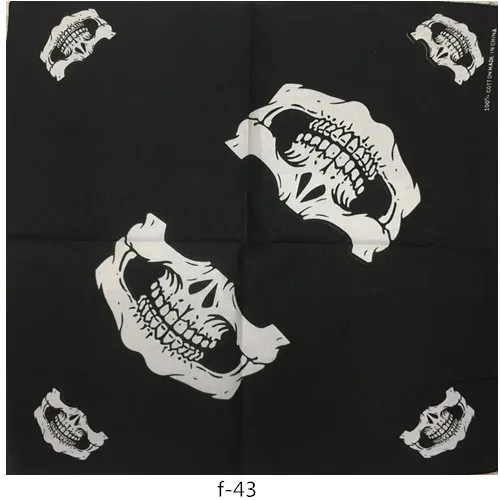 100% Cotton  Hip Hop Skull  Black Paisley Bandana Bandanna Headwear/Hair Band Scarf Neck Wrist Wrap Band Headtie For Women/Mens head scarf men