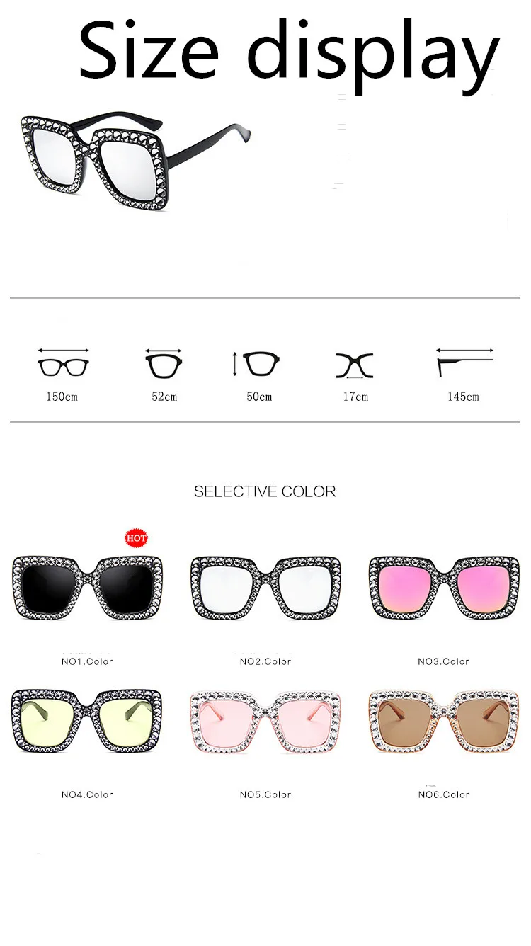 ASUOP2018 International Brand Sunglasses Ladies Crystal Multicolor Mirror Retro All Star Glasses Women Black Gray Hue Sunglasses (2)