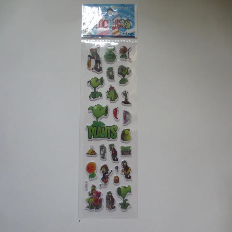 10sheets Zombies and Vegetables Toy Bubble Stickers Hot Game App Toys Christmas Gifts for Kids Toys Wall Sticker