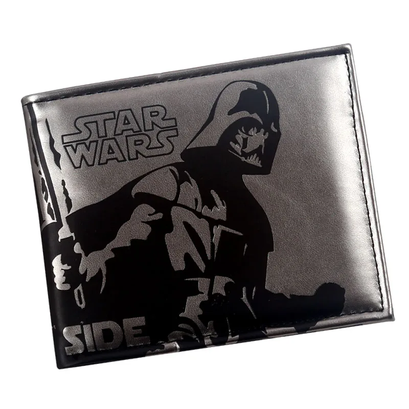 Comics star wars white knight darth vader 3D Short Wallet Bi-Fold Men Purse Young Students Card Holder