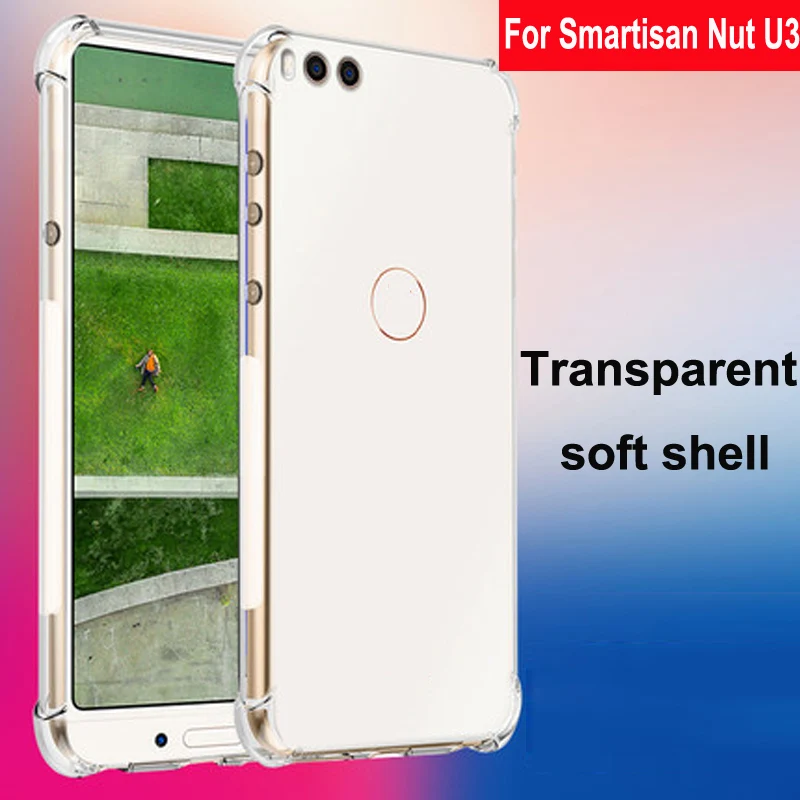 

Coque For Smartisan Nut U3 Case Capa Soft Transparent TPU Airbag drop Cover Phone Cases For Smartisan Nut U 3 NutU3 back shell