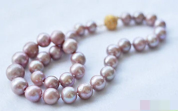 

Free shipping 891 ROUND PURPLE FRESHWATER PEARL NECKLACE