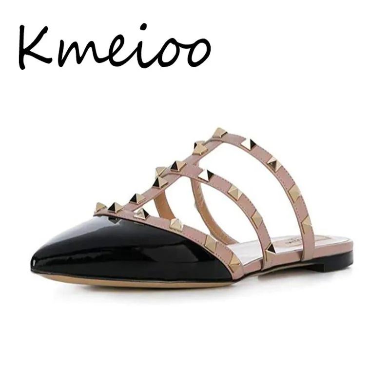 Kmeioo Mules Women,Rivet Mule Shoes Pointed Toe Studded Strappy Flat Sandals Slip On Loafer Slides Kmeioo Mules Women,Rivet Mule Shoes Pointed Toe Studded Strappy Flat Sandals Slip On Loafer Slides