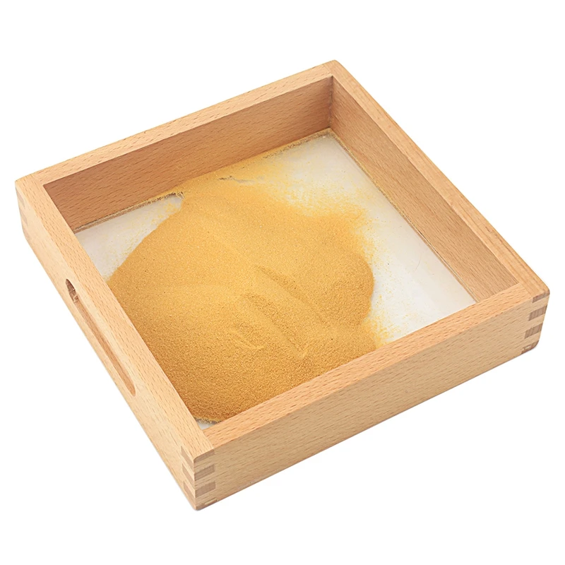  Baby Toy Montessori Language Toy Sand Tray Writing Abilty Yellow Sand Preschool Kindergarten Traini - 33005581097