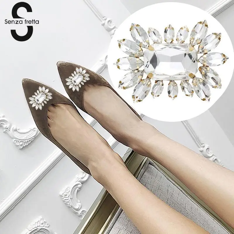 

Senza Fretta 1PC Square Shaped Rhinestone Clips for Shoe Decorations Women DIY Decorative Accessory Bags Clothing Accessories