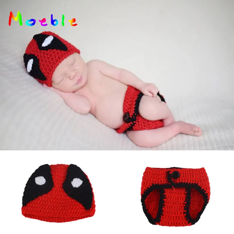 Conjunto De Crochet Deadpool Para Bebé Disfraz De Dibujos Animados Para Recién Nacido Sombrero De Utilería Y Juego De Pañales Baby Boy Crochet Newborn Fotografia Propsnewborn Fotografia Aliexpress