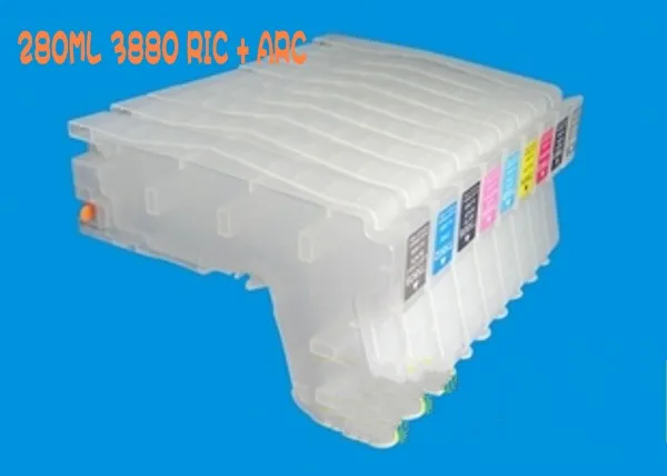 

Free shhipping 280ml refillable ink cartridge with auto reset chip for Epson 3880 printer; 9pcs/set; 280ml large capacity