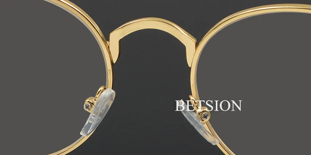 BETSION винтажные овальные золотые очки, оправа для мужчин и женщин, простые очки, прозрачные очки с полным ободом