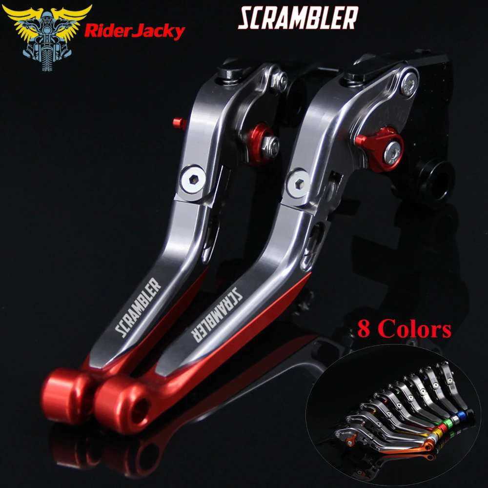 Рычаги скремблера с логотипом Red + Titanium для Ducati SCRAMBLER CAFE RACER 2019 2020 CNC Складные