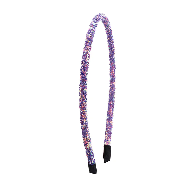 Горячая Распродажа, 1 шт., модный блестящий ободок для волос, высокое качество, Кристальные аксессуары для волос для девочек - Цвет: Фиолетовый