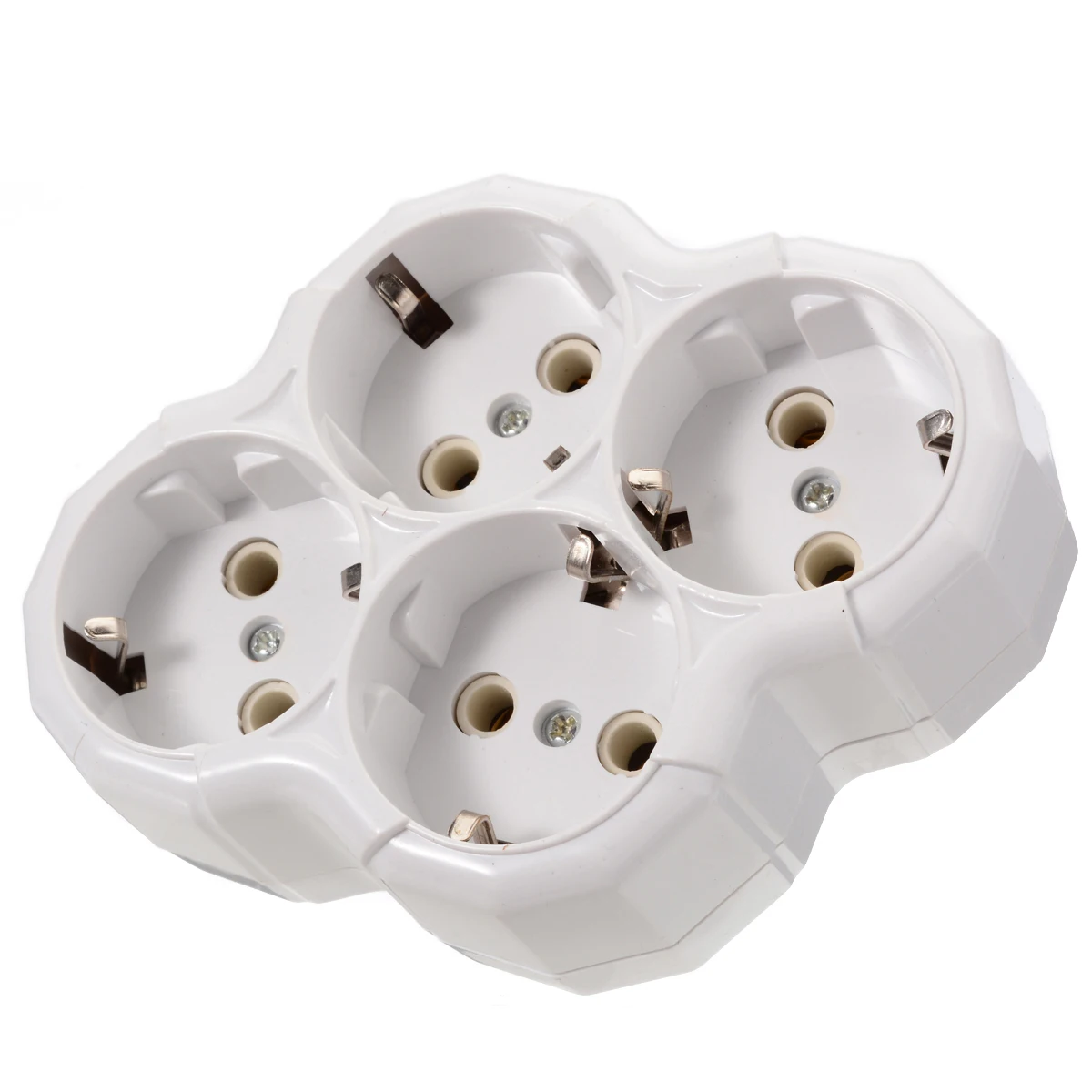 

1pc Travel EU Conversion Socket 1 To 4 Way Power Adapter Socket 16A 110-250V