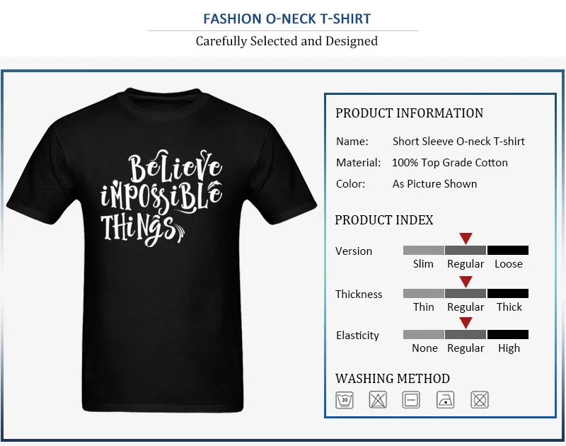 Impossible Things Man Cheap Classic Tops Shirt O Neck Summer Fall 100% Cotton T-shirts Normal Short Sleeve Tee-Shirt Impossible Things