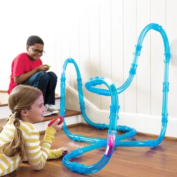 

Children's Educational Assembled Remote Control Rail Car Electric Luminous High-speed Pipeline Track Competitive Racing Toy