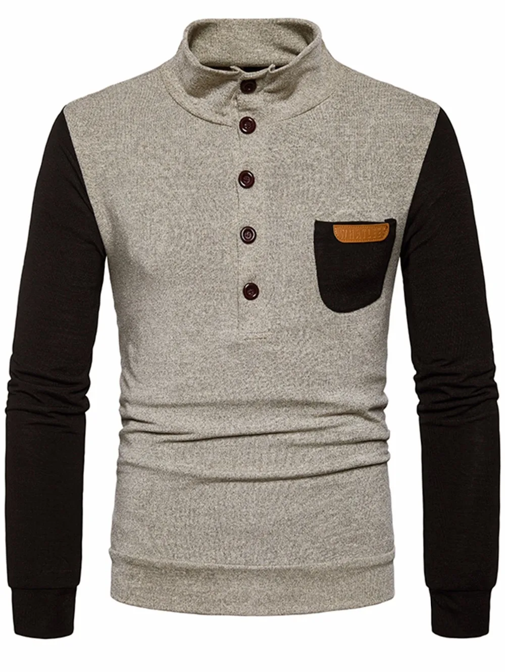 Sweater Man Stand Collar Buttons Color Block Pocket Sweater Winter Warm Pullovers Long Sleeve Standard Sweaters Male Sweater Man Stand Collar Buttons Color Block Pocket Sweater Winter Warm Pullovers Long Sleeve Standard Sweaters Male