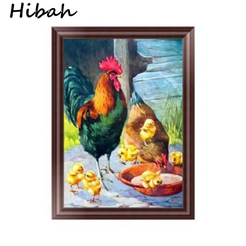 

5D DIY Diamond Embroidery Chick in the Garden Diamond Drawing Cross-stitch Round Rhinestone Mosaic Decoration