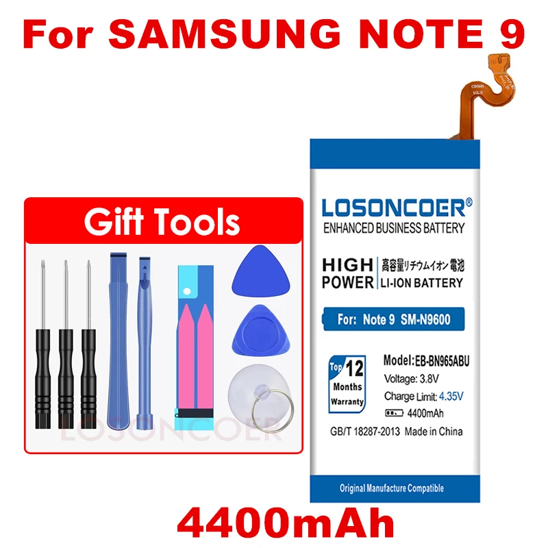 Телефон LOSONCOER 4400 мАч для Samsung Galaxy Note9 Note 9 N9600|Аккумуляторы мобильных телефонов| |