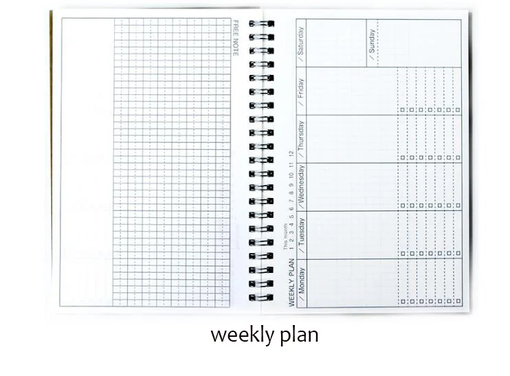 Спиральная небольшая записная книжка планировщик времени ежедневный Органайзер времени студенческие занятия работа, чтобы сделать список - Цвет: weekly plan