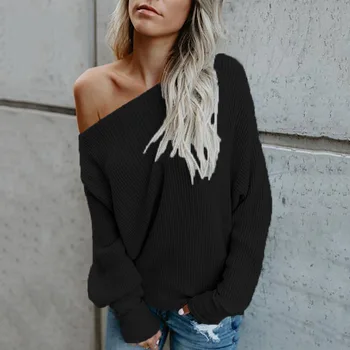 

New Sweater Women Winter 2020 Loose O-neck Spring Simple Pullovers Solid Clothing Casual Fashion Plus Size Knitted Female