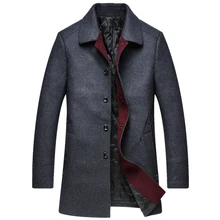 Осенне-зимнее Мужское пальто с отложным воротником, плотное повседневное однобортное шерстяное пальто, модный стиль, мужской размер плюс 4XL-8XL