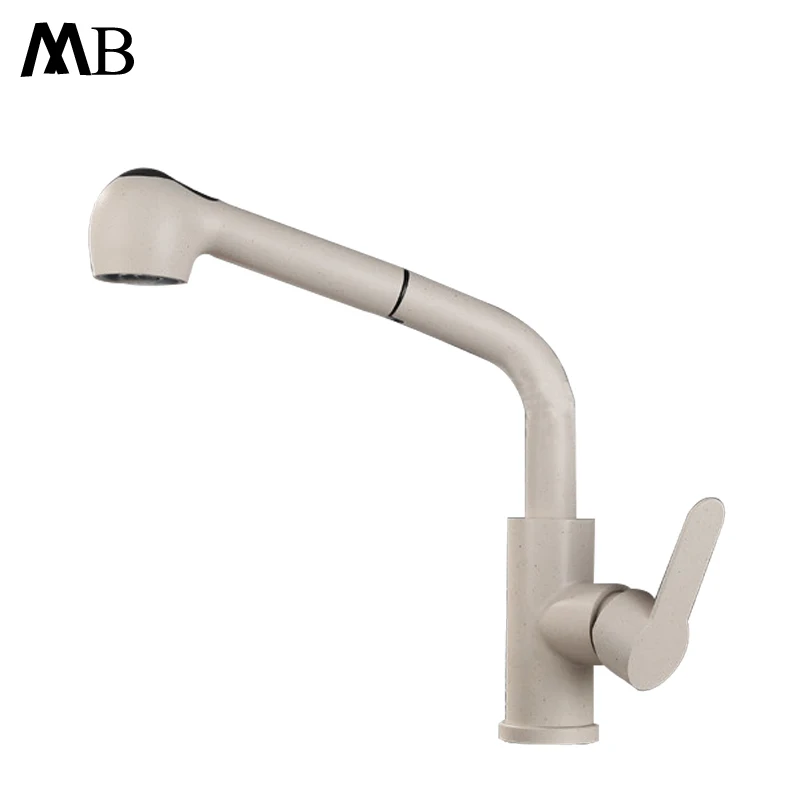 

Kitchen Faucet Single Handle Pull Out Kitchen Tap 360 Rotate 304 Stainless Steel Sink Mixer Taps Paint Oat Color Faucets