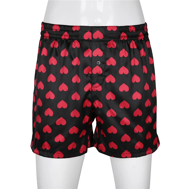 Summer Clothes 2018 Mens Cute Love Heart Print Classic Soft Boxer Shorts Lightweight Loose Outfit Lounge Shorts for Beach Party 2
