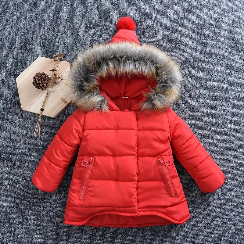 Thickened Girls Winter Jackets 12M 6T Children Outerwear Winter Coats