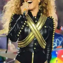 Сценические костюмы для певцов танцевальный костюм для сцены Dj Услуги Beyonc кожа Военная Униформа; богемный комплект, Roupa Feminina Стразы Боди 2 шт./компл