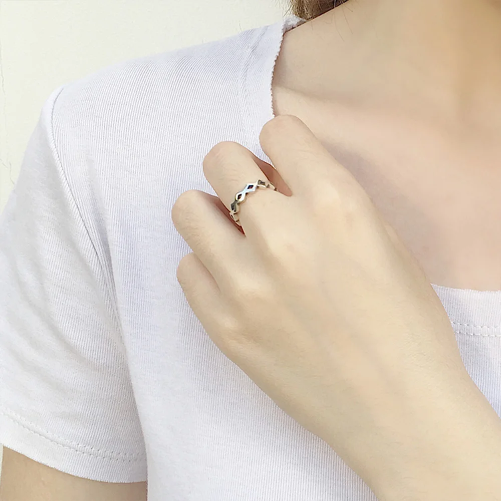 

Hengyi Geometric Cuff Free Size 925 Sterling Silver Ring for Women Party Engagement Fine Jewelry