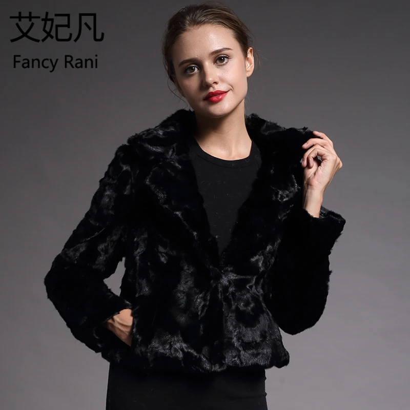 

Winter Real Fur Coat Turn-down Collar High Quality Women Mink Fur Coats Female Luxury Fashion Genuine Mink Fur Coat&Jacket Black