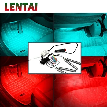 

LENTAI For Kia rio ceed sportage 2017 cerato Land Rover Abarth 1Set Car LED Light with Remote Control RGB Atmosphere Lamp Strip