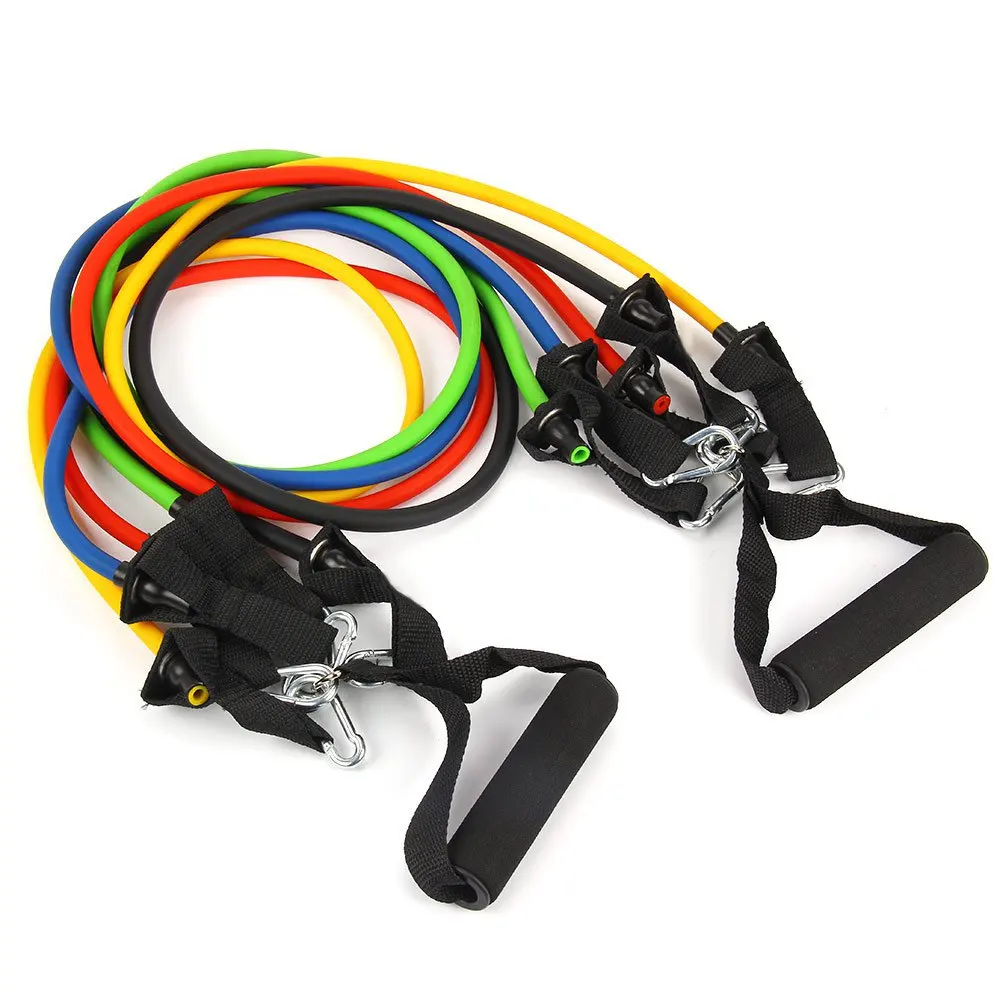 11 PCS Latex Resistance Bands Set Resistance Tube Elastic Exercise