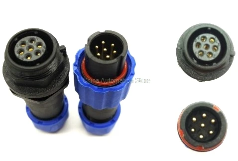 

7 Pin Pair Waterproof Aviation Cable Connector Plug w Socket IP68 SP13-7