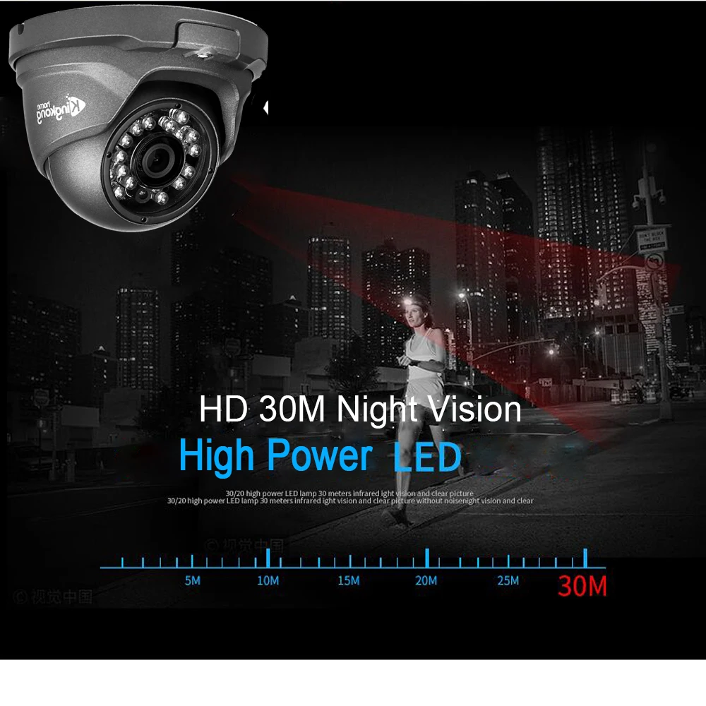  Kingkonghome IP Camera 48V POE Metal 1080P ONVIF Network Security Camera CCTV P2P Motion Detection 