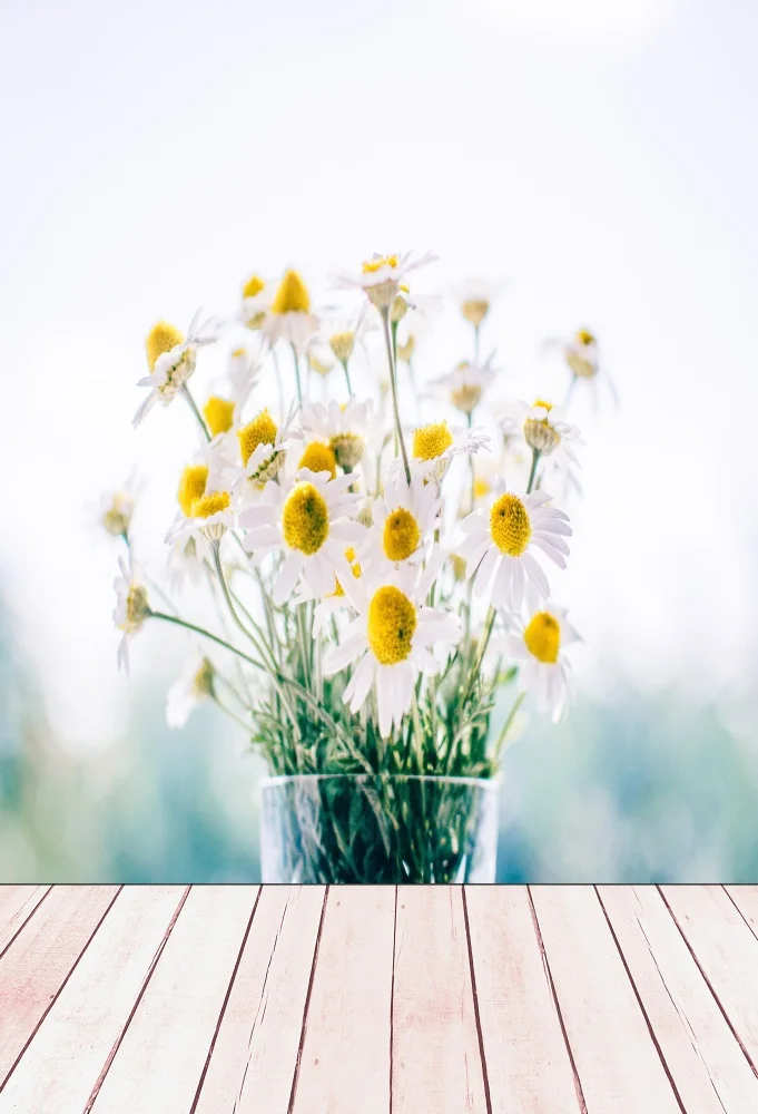 Laeacco Flowers Wooden Floor Baby Children Portrait Photography Backgrounds Customized Photographic Backdrops For Photo Studio |