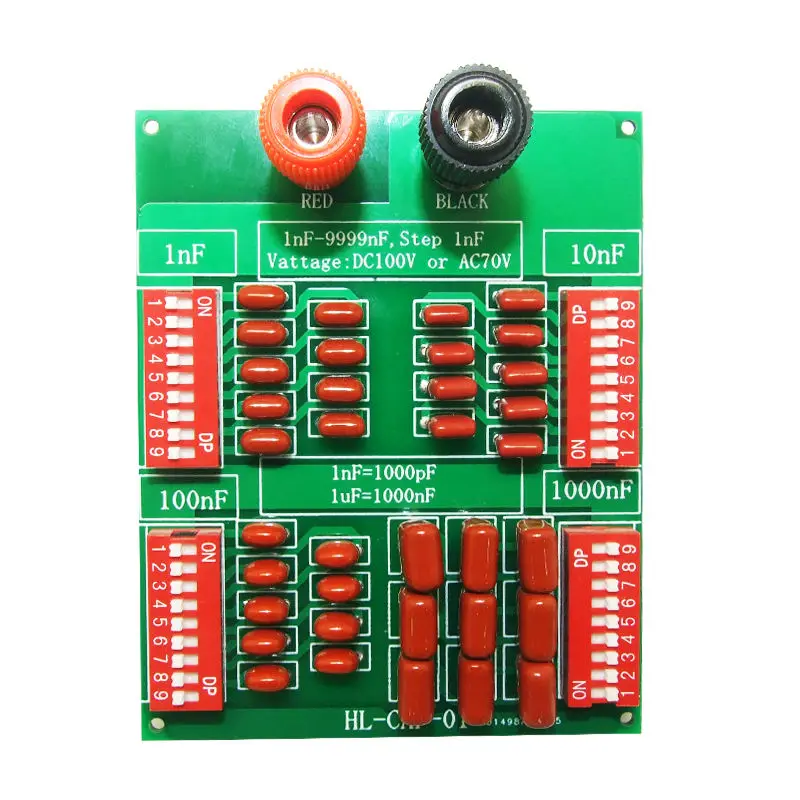 

1nF to 9999nF Step-1nF Four Decade Programmable Capacitor Board Polypropylene Film Capacitor