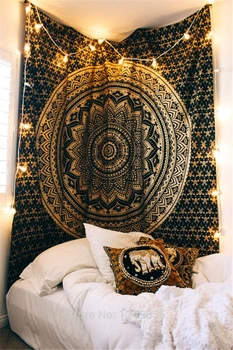 

New Coffee Color Snow Circle Tapestry 203x153cm Indian Mandala Hippie Wall Hanging Tapestries Bedspreads Home Decor Dropshipping