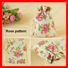 100 шт/партия ткань нарисованная веревка Подарочная сумка джут