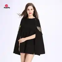 Autumn Winter New Fashion Applique Eagle Zipper Cashmere Poncho Shawl Soft Covering Yarn Cape Pullover Sweater Women