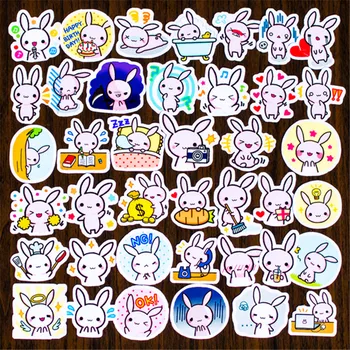

Hot Sale 80 Pcs Cute little pink rabbit Sticker Mixed Funny Decals Luggage Laptop Car Styling /Eason Stickers/DIY Scrapbooking