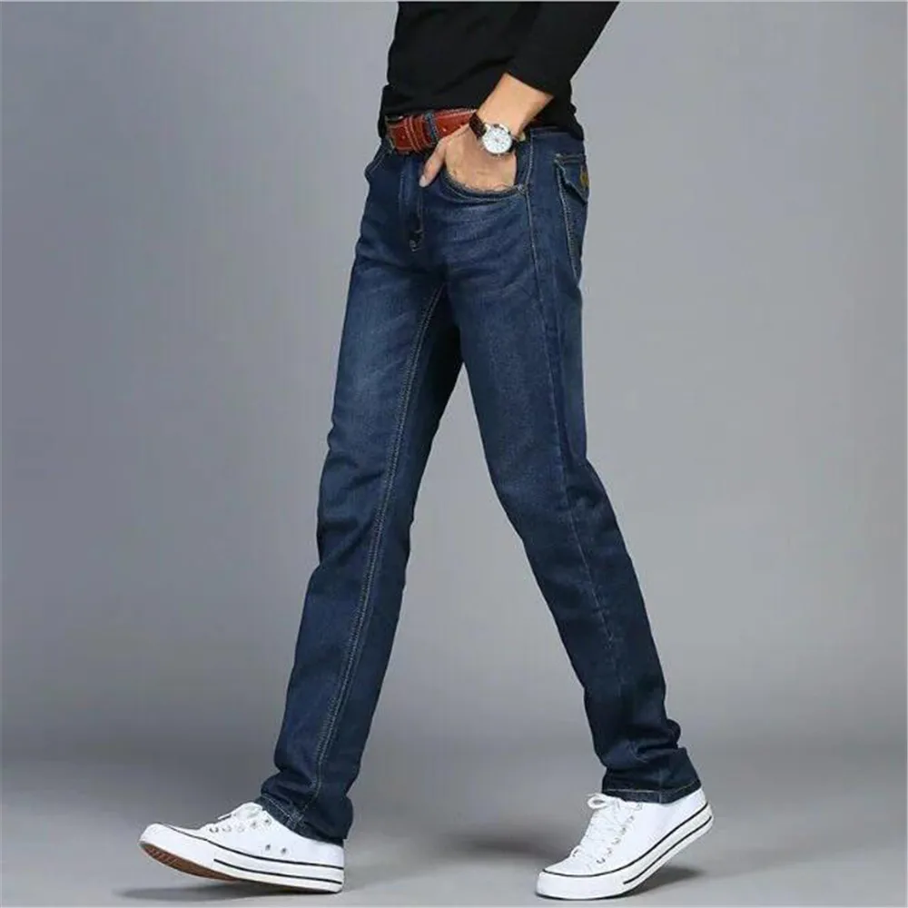 Синие джинсы мужские Досуг время подходят прямой цилиндр большой код брюки мужские джинсы homme одежда уличная