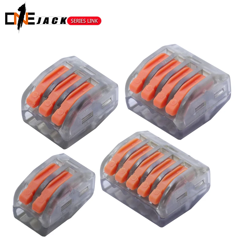 

10pcs Transparent PC Compact Wire Wiring Connector Conductor Terminal Block With Lever 0.08-2.5mm Square PCT-312/313/314/315