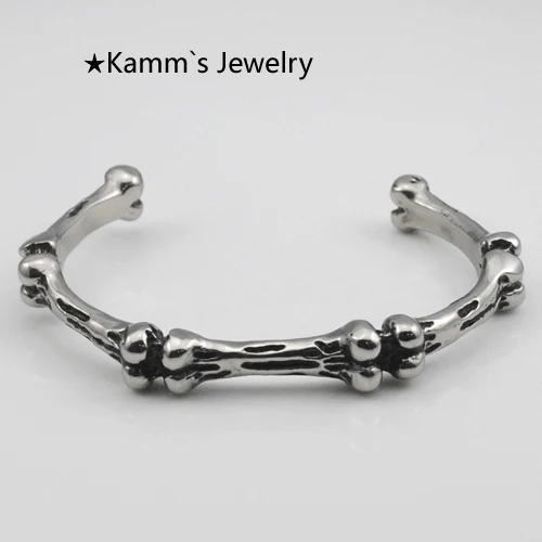 Bone Skull Bracelets Bangles PUNK Silver Casting Fashion 316L Stainless Steel skull bracelet bones masculinos men
