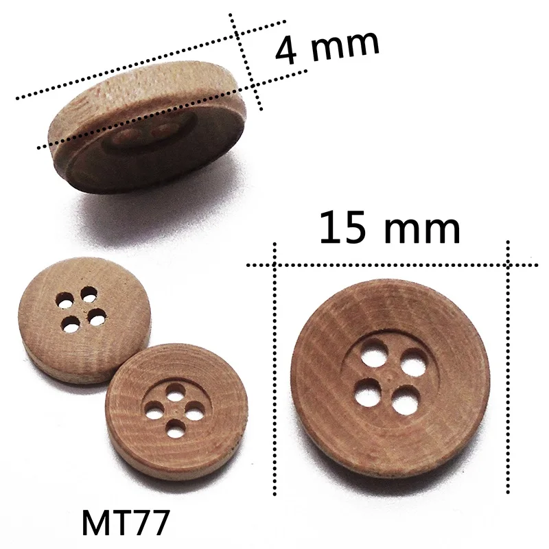 10 шт.-100 шт. деревянные пуговицы натурального цвета 15 мм для шитья поделки своими руками и Скрапбукинг для декора одежды 4 отверстия ZIEENE - Цвет: MT77 Camellia